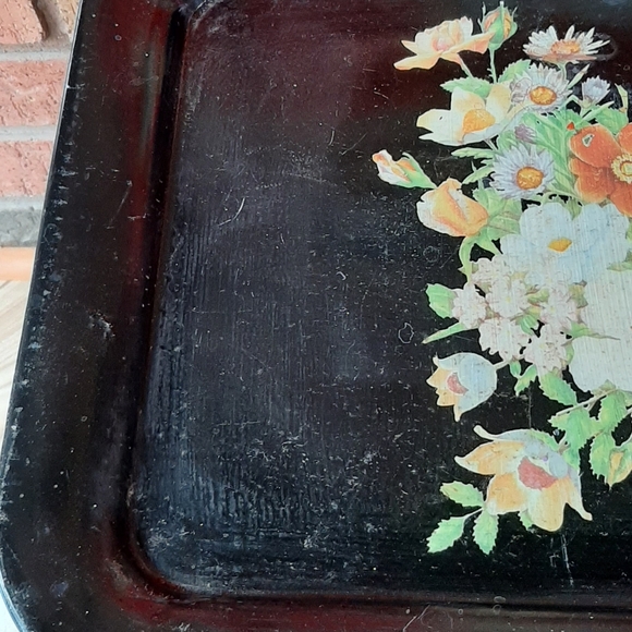 Vintage Lap Trays Accents Vintage 7 X 12 Floral Metal Tv Lap Tray